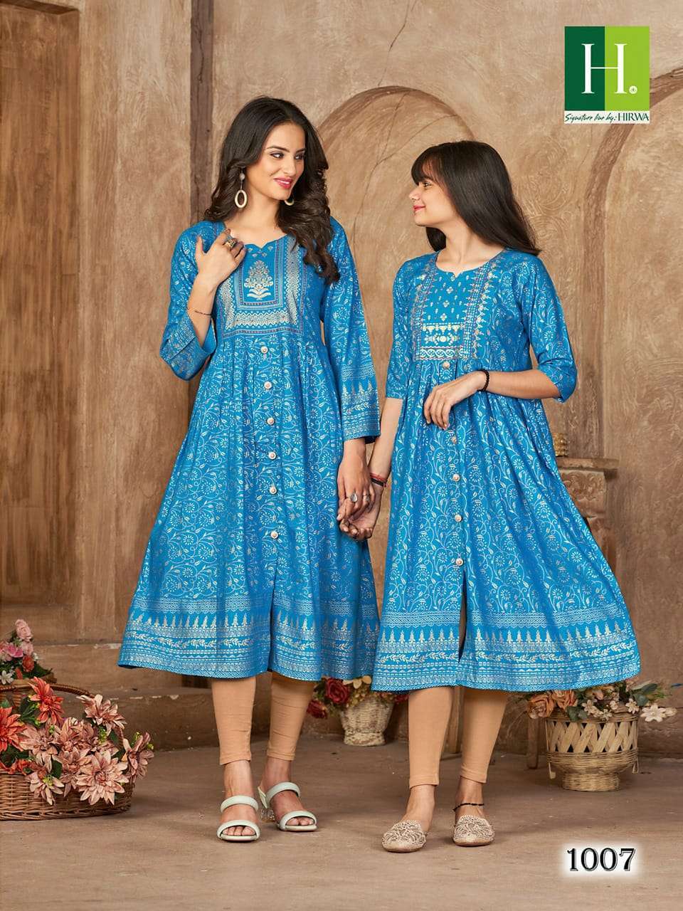 ME & MOM SERIES 1001 TO 1008 KURTI BY HIWA DESIGNER WITH PRINTED RAYON MOM AND DAUGHTER KURTI COMBO ARE AVAILABLE AT WHOLESALE PRICE